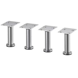 IKEA Capita Stainless Steel Furniture Cabinet Legs 4-5" Adjustable Set of 4 NEW